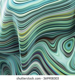 3d blue green abstract wavy lines background, optical illusion artistic wallpaper