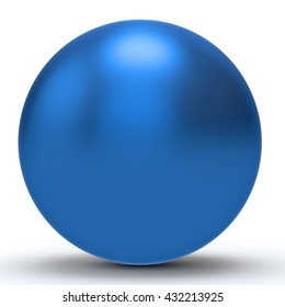 3d blue  sphere on white background 3D illustration