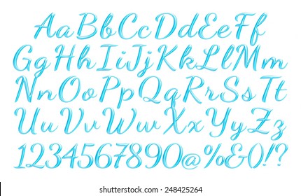 Vector Set Hand Written Abc Letters Stock Vector (Royalty Free) 261720605