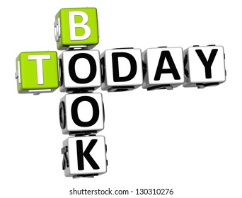 3D Book Today Crossword On White Background