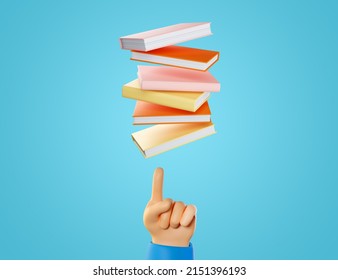 3d Books Flying Stack. Education, Learning, Stydying And Information Concept. Realistic 3d High Quality Render Isolated On White Background