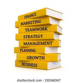 3d books stack - business concept