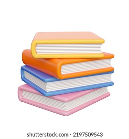 3d books stack. Education, learning, studying and information concept. Realistic 3d high quality render