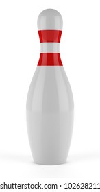 3d Bowling pins on white background