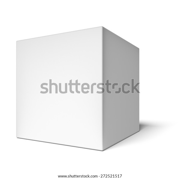 3d箱 立方体 白 のイラスト素材