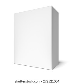 3D. Box, White, Blank.
