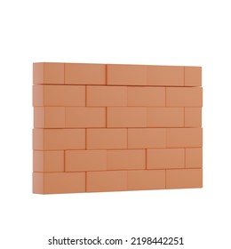 3D Brick Wall Icon Illustration Render