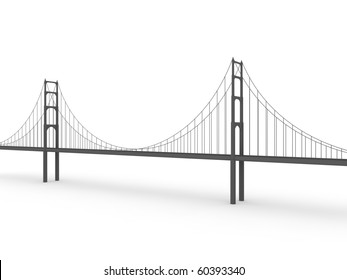 3d Bridge On White Background