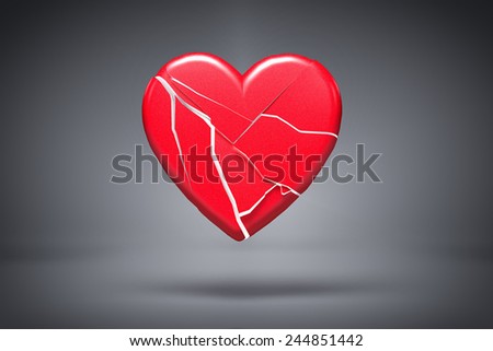 3 D Broken Love Heart Background Pain Stock Illustration Royalty