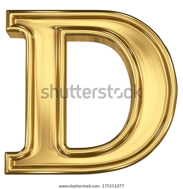 3d Brushed Golden Letter D Isolated Stock Illustration 175551077
