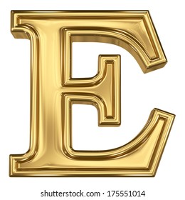 3d Brushed Golden Letter E Isolated Stock Illustration 175551014 ...