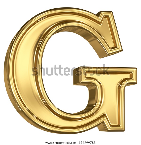 3d Brushed Golden Letter G Isolated Stock Illustration 174299783