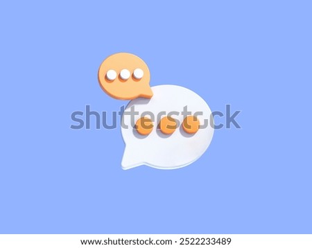 3D bubble chat for personal messages, Chatting box, message box. Realistic chat bubbles or speech bubble 3d rendering illustration on blue background, Set of 3d speak bubble. Balloon 3d style.