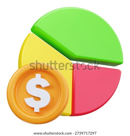 3D Budget Allocation Pie Chart Icon