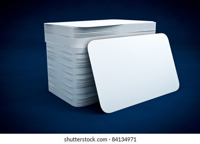 3d business calrd render on blue background - Powered by Shutterstock