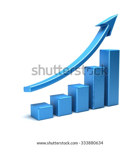 3 d business growth bar graph curveのイラスト素材 333880634