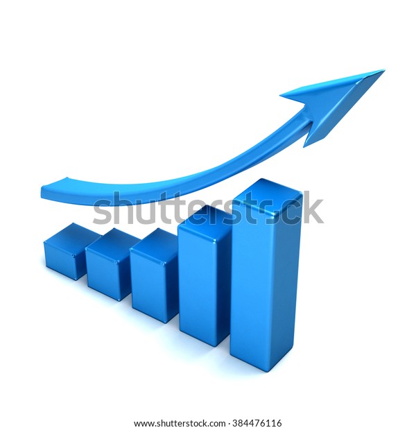 3d Business Growth Bar Graph Curve Stock Illustration 384476116 ...