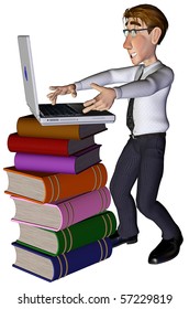 3d businessman e-learning