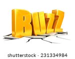 3d buzz concept, isolated white background, 3d image