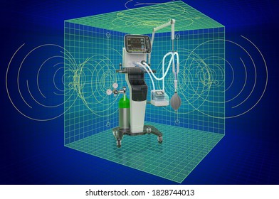 3d Cad Model Of Medical Ventilator ICU. 3D Rendering