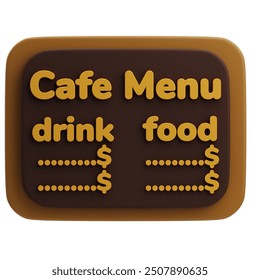 3D Cafe Menu Drink And Food Prices - Powered by Shutterstock