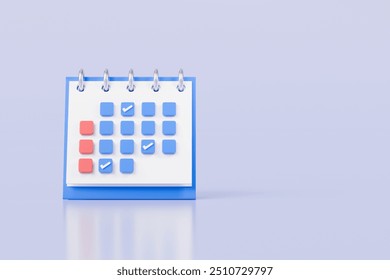 3d Calendar with checkmark or checklist icon. Minimal cartoon blue calendar with tick mark icon creative design icon. time management, appointment, reminder, schedule time concept. 3d rendering. - Powered by Shutterstock