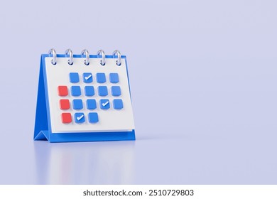 3d Calendar with checkmark or checklist icon. Minimal cartoon blue calendar with tick mark icon creative design icon. time management, appointment, reminder, schedule time concept. 3d rendering. - Powered by Shutterstock