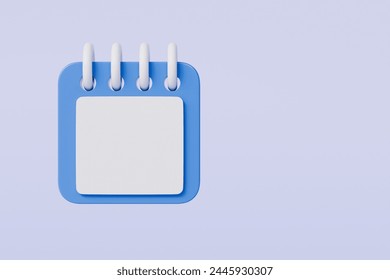 3d Calendar with Empty white paper sheet icon. Minimal cartoon blue calendar icon creative design icon. appointment, reminder, schedule time concept. 3d rendering illustration. - Powered by Shutterstock