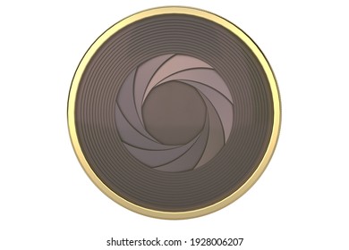 3D camera shutter symbol, 3D rendering. 3D illustration.