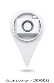 3D Camera Website Icon Design Element. Isolated