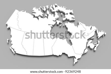 3 D Canada Map On Gray Isolated Stock Illustration 92369248 - Shutterstock