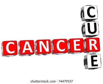 3D Cancer Cure Crossword On White Background