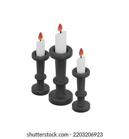 3D Candelabra Icon Illustration Render