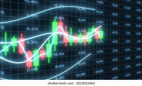 3D Candlestick Chart Crypto Exchange Finance Market Data Graph Price 3D Rendering - Abstract Background Texture