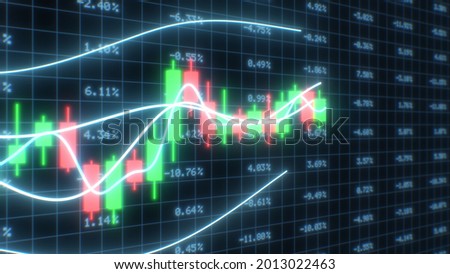 3D Candlestick Chart Crypto Exchange Finance Market Data Graph Price 3D Rendering - Abstract Background Texture