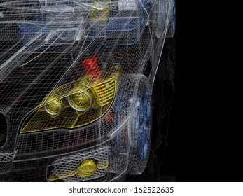 3d Car Wire Frame