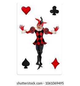 3d Card Joker Jester Character Isolated Stock Illustration 1061069495