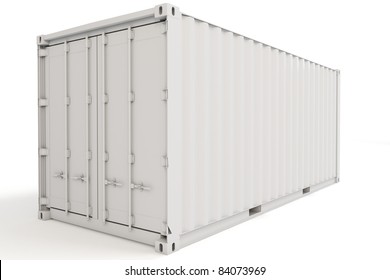 3d Cargo Container Blank On White Background