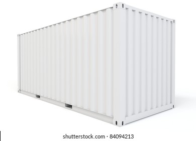 3d Cargo Container Blank On White Background