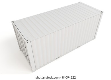 3d Cargo Container Blank On White Background