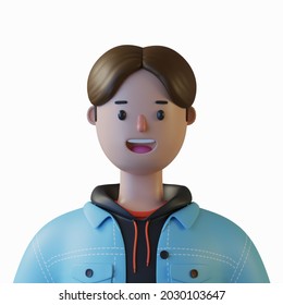 3d cartoon character avatar isolated in 3d rendering