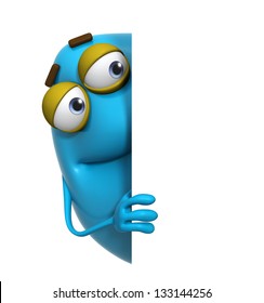 3d Cartoon Cute Blue Monster