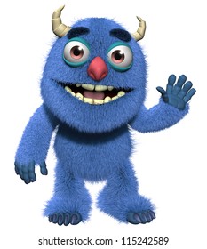 3d Cartoon Cute Furry Monster