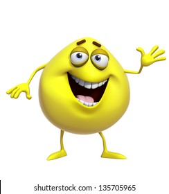 3d Cartoon Cute Yellow Monster