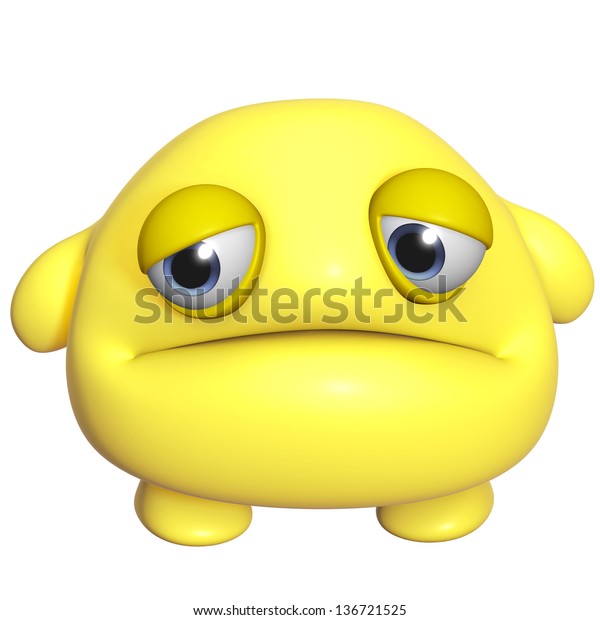 3d Cartoon Cute Yellow Monster Stock Illustration 136721525 