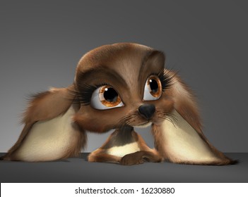 3D Cartoon Dog Illustration