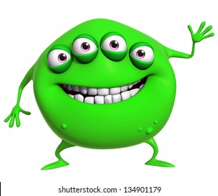 3d Cartoon Green Monster Stock Illustration 134901173