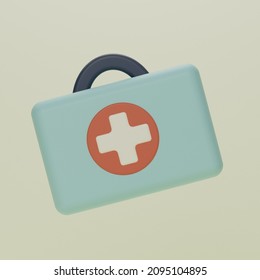 3D Cartoon Low Poly Medical Bag Icon