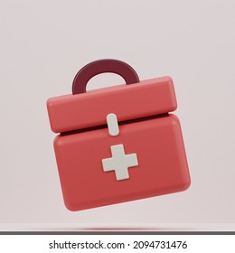 3D Cartoon Low Poly Medicine Storage Box Icon