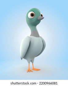 3d Cartoon Pigeon Character Illustration Stock Illustration 2200966081 ...